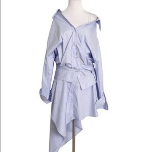 ByVINNIK Uneven Shirt Dress in Blue